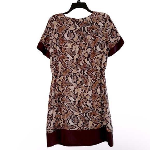 NWT Michael Kors Dress snake print gold logo embossed tie waist belt animal - Picture 4 of 16